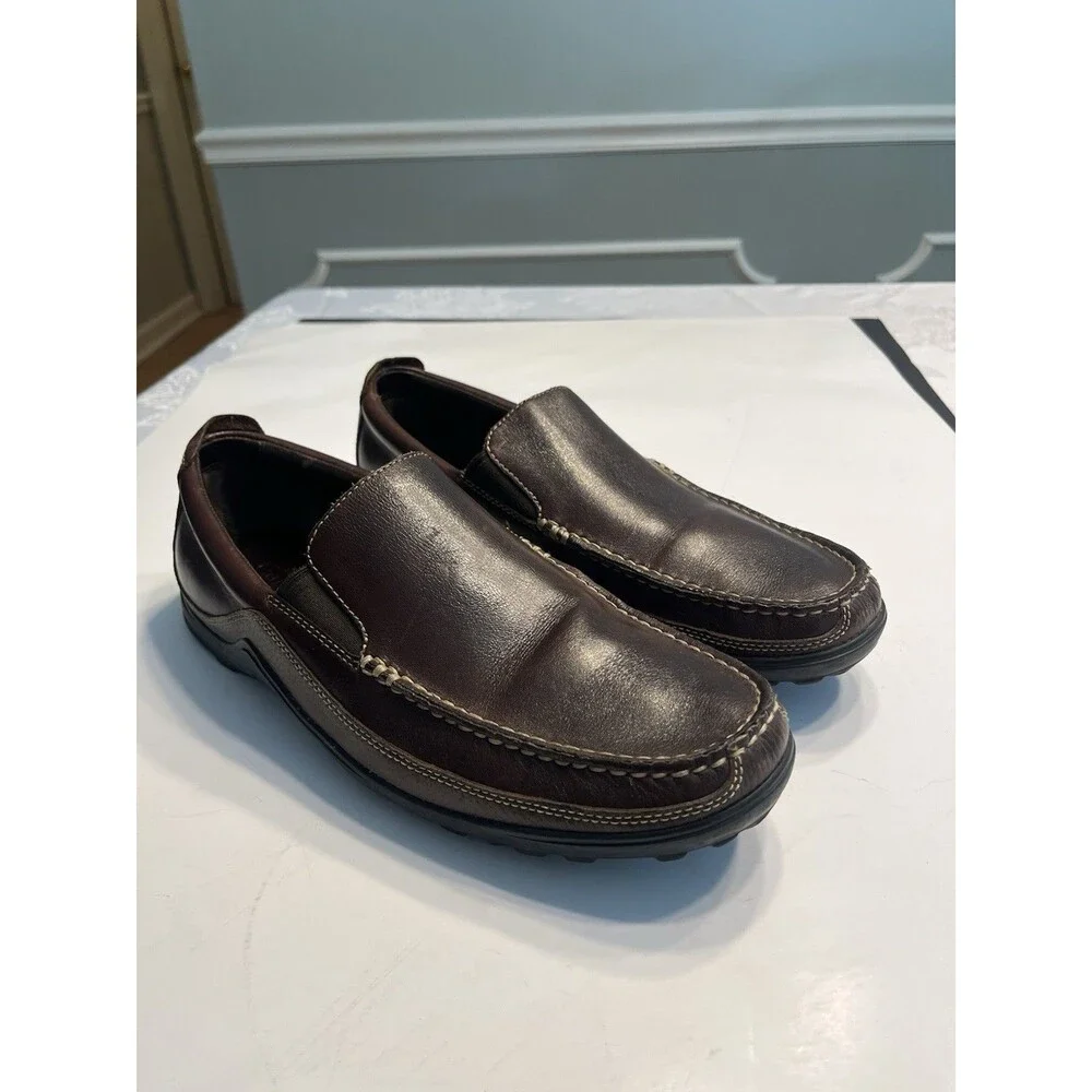 Cole Haan Tucker Venetian Leather Slip-On Loafer Tan Brown Shoes Sz 10M